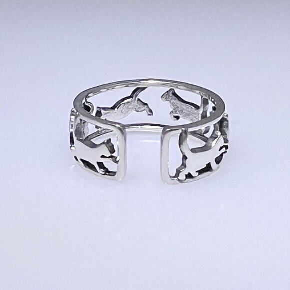Sterling Silver cat band ring, adjustable, NWOT - Picture 5 of 5